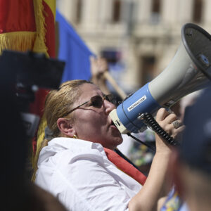 Diana Sosoaca la un protest SOS